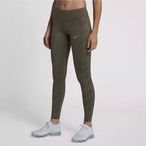 Nike Women's Racer Flash Tights Olive Green Leggings